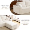 Whisen 110" 3-Seater L-shaped Sectional Sofa, Corduroy Modular Sofa with Ottoman, Full-Compression & No Assembly Required - 3 of 4