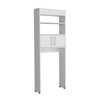 SEVOBAL Bathroom Storage Cabinets 24in Over The Toilet Cabinets Double Door with Two Shelves for Bathroom, White, 66"*16"*3" - 3 of 4
