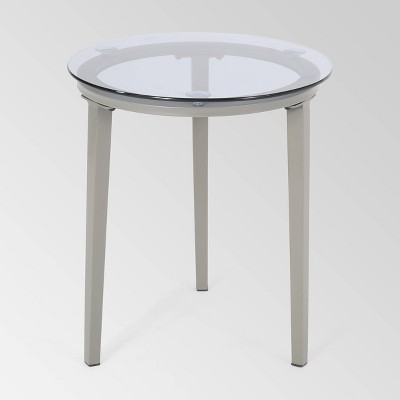 Pebble Iron Modern Side Table - Gray - Christopher Knight Home