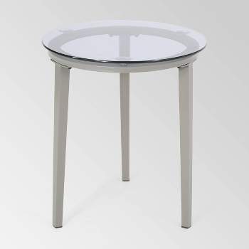 Pebble Iron Modern Side Table - Gray - Christopher Knight Home