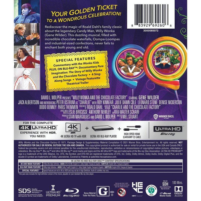 Willy Wonka and the Chocolate Factory (4K/UHD + Blu-ray + Digital), 3 of 4