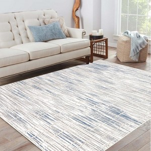 coucheta Washable Modern Area Rugs, Multi-size Farmhouse Distressed Abstract Low Pile Soft Non Slip Large Carpet, for Living Room, Bedroom, Dining - 1 of 4