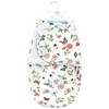 Hudson Baby Infant Girl Plush Faux Fur Swaddle Wrap, Hummingbird Garden, 0-3 Months - 2 of 2