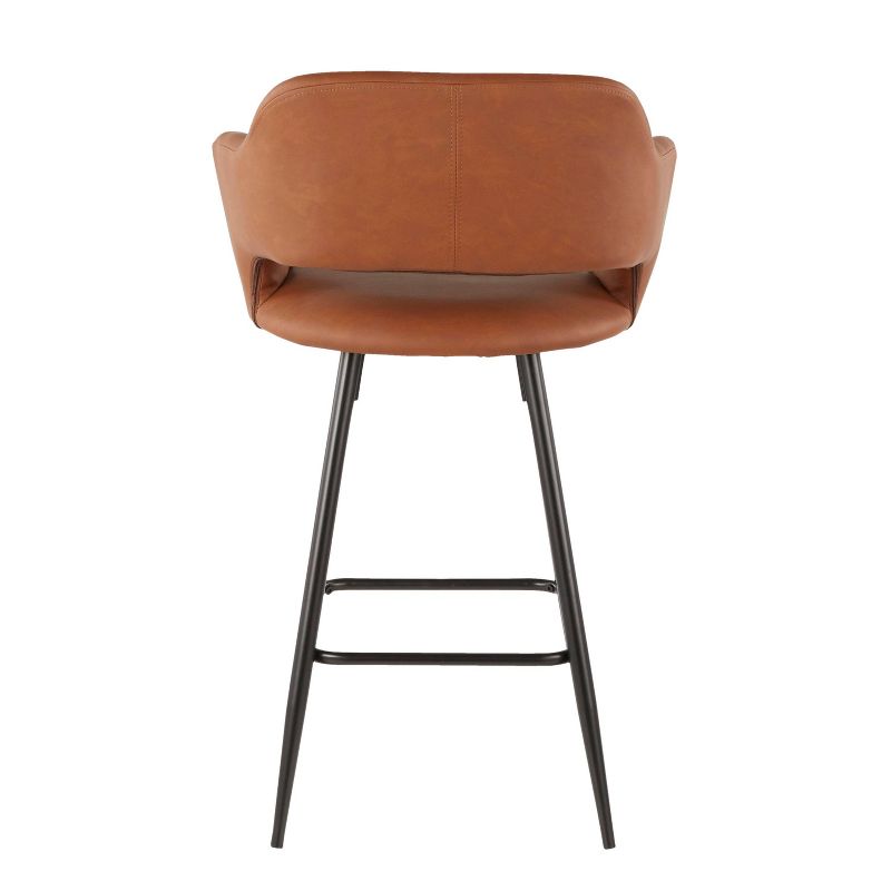 Set of 2 Margarite Contemporary Counter Height Barstool Faux Leather - LumiSource, 6 of 11