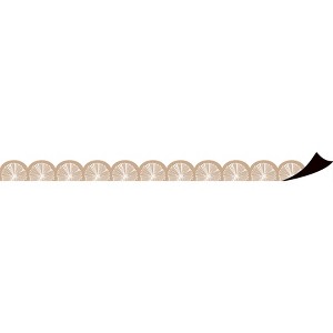 トップス NODAS Drawcord border c/s ecru brown Teacher Created Resources® Natural Poms Scalloped Magnetic Border