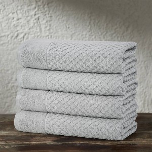 4pc Cotton Diamond Textured Towel Set - Isla Jade - 1 of 4