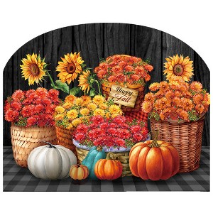 Briarwood Lane Fall Art Sign 8.25x10.25 Baskets of Mums For Fall Art Sign - 1 of 4
