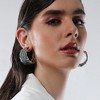 SOHI Women's Fuchsia Pink The Glacier Hoop Earrings - 4 of 4