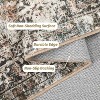 Area Rugs, Machine Washable Large Boho Rugs, Soft Non-Slip Indoor Vintage Distressed Print Lightweight Low Pile Carpet - 3 of 4