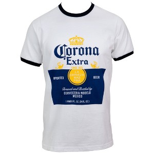 Adult Corona Extra Classic Label Design Ringer T-Shirt - 1 of 2