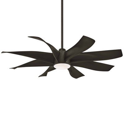 60" Minka Aire Modern Industrial Indoor Ceiling Fan with LED Light Remote Control Oil Rubbed Bronze for Living Room Kitchen Family