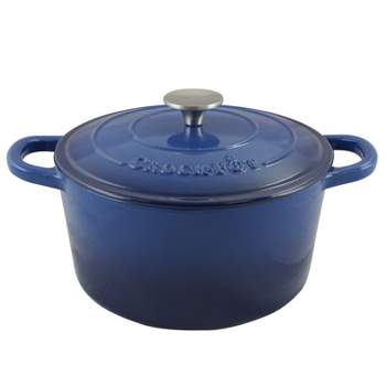 Crock-Pot 7 Quart Round Enamel Cast Iron Covered Dutch Oven Slow Cooker,  Blue, 1 Piece - Fred Meyer