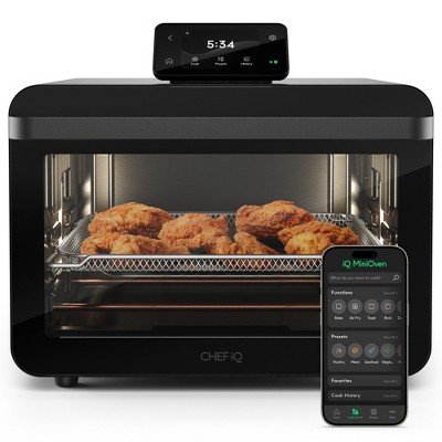 CHEF iQ MiniOven 25-Quart Smart Toaster Oven Air Fryer with Touchscreen Controls - Black