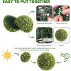 Acekool  Artificial Topiary Balls with Flowers, Large Hanging Faux Greenery for Indoor Outdoor Home, Garden, Porch, Wedding & Party Decor - 4 of 4