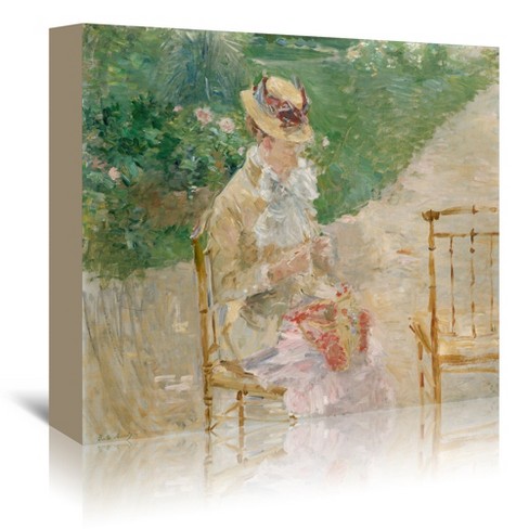 Americanflat 8x10 Gallery Wrapped Canvas Young Woman Knitting By