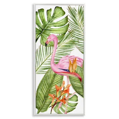 Stupell Industries Tropical Plants & Flamingo, 10" x 24"