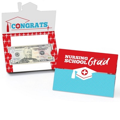 Big Dot of Happiness Nurse Graduation - Medical Nursing Graduation Party Money and Gift Card Holders - Set of 8