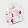 Kid's Donut Hole Christmas 3pk Crew Socks - Brown/Pink/Ivory 2-5 - 4 of 4