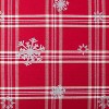 KOVOT Tablecloth - Red & White Plaid with Foil Accents Snowflakes -100% Cotton Table Cover for Christmas, Winter & Holiday's - 2 of 4
