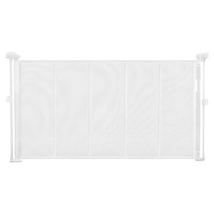 VEVOR Retractable Baby Gate, 34 inch Tall, Extends up to 55 inch Wide, Retractable Gate for Kids or Pets, Mesh Material, Easy to Install ,White - 1 of 4