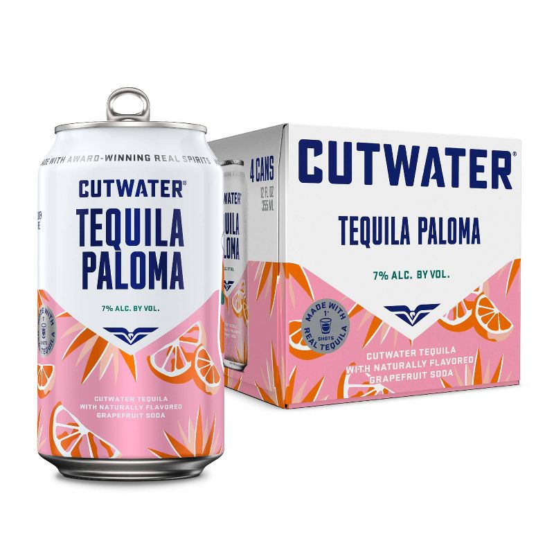 Cutwater Grapefruit Tequila Paloma Cocktail - 4pk/12 fl oz Cans, 1 of 13