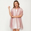 Anna-Kaci Women's Sheer Chiffon Wrap with Soft Flowing Drape Delicate Edging and Versatile Styling 47x76.7in - One Size Fits Most, Mauve Pink - 3 of 4
