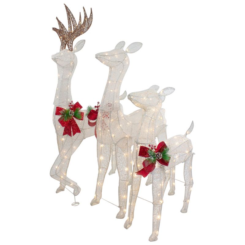 Northlight Set of 3 LED Lighted Glittered Reindeer Family Outdoor Christmas Decorations, 4 of 9