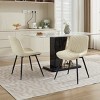 Set of 2 Mid Century Modern PU Leather Dining Chairs with Diamond Stitching and Perforated Breathable Seat for Dining Room-Baofuwish - 2 of 4