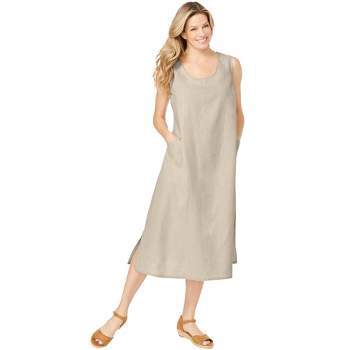Woman Within Women's Plus Size Linen Dress