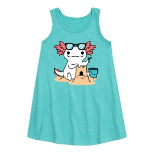Girls' - Instant Message - Sun, Fun, & Sandcastles Graphic Sleeveless Aline Dress - 1 of 4