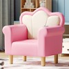 Upholstered Kids Sofa, Princess Armchair for Children, Petal Shape Toddler Sofa Chair for Playroom, Children's Bedroom, Pink+White - 4 of 4