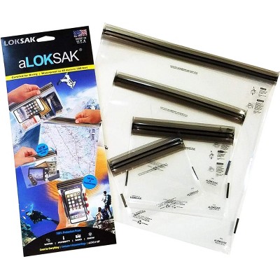 Loksak aLoksak Resealable Waterproof Storage Bags (4"x7", 6"x6", 9"x6", 12"x12")