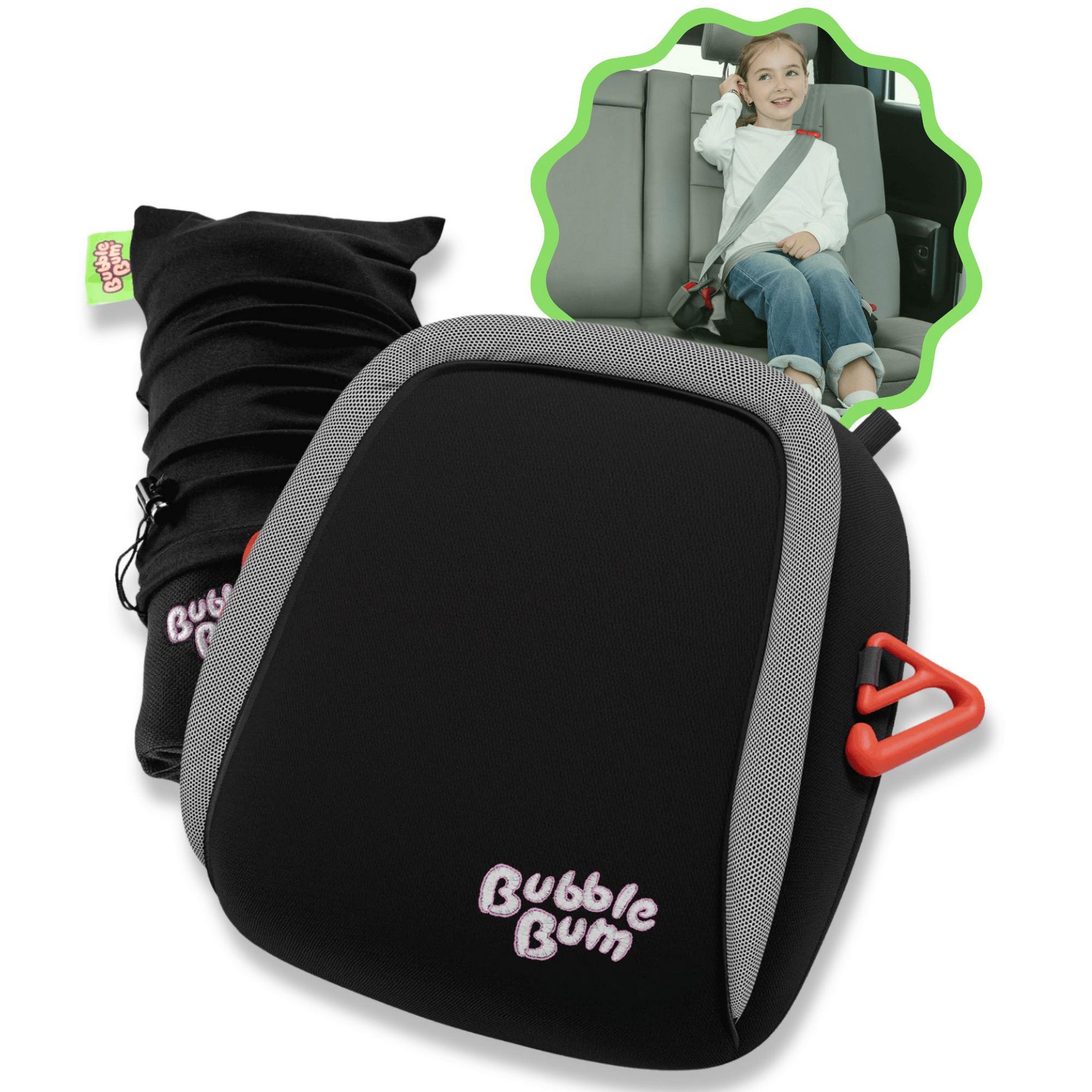 BubbleBum Inflatable Car Booster Seat - Travel Booster Seat - Black Style