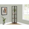 Vynxaria 60" Corner Bookshelf - Modern 4-Tier Etagere with Dark Taupe Finish - 2 of 4