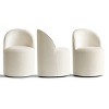 Dining Chairs Set of 3 Chenille Upholstered Dining Chair with Wheels Modern Round Dining Room Chair for Kitchen,Living Room -Tanpinhause - 2 of 4