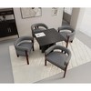 Syemin Modern Accent Chair Set of 2, Upholstered Armchair with Open Back 3 Legs, Dining Chair for Living Room, Gray, 24.41"*20.47"*25.2" - 4 of 4