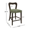Modern Counter Height Bar Stools Set of 2, Upholstered Kitchen Island Chairs with Rubberwood Frame, Wood Bar Stool for Dining Room-Koiai - 4 of 4
