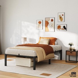 Jojoka Twin/Full/Queen Metal Bed Frame, 6/8/10/14" High Platform with Iron Slats, No Box Spring or Screws Needed, Heavy Duty Support Up to 800 lbs - 1 of 4