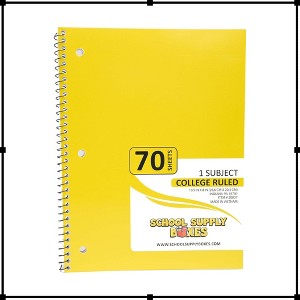 School Supply Boxes | (Yellow) College-Ruled 1 Subject Notebooks | 48 ...