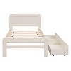 Okak Twin Platform Bed Frame with 2 Storage Drawers Modern Wooden Platform Bed Noiseless No Springs Required Easy to Assemble - 4 of 4