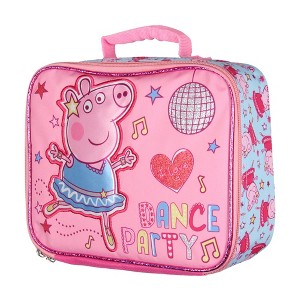 Peppa Pig Kids Lunch Box Glitter Dance Party Insulated Lunch Bag - 1 of 4