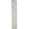 Northlight Pack of 12 White and Sparkling Gold Snowflakes Wired Christmas Craft Ribbon 2.5" x 120 Yards - 2 of 3