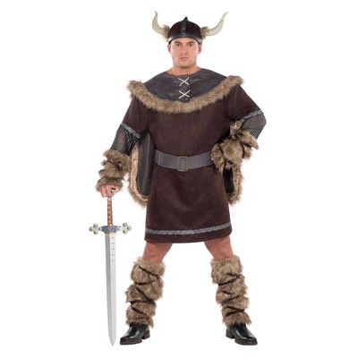  Adult Plus Viking Warrior Halloween Costume 