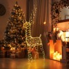 Tangkula 6 FT Lighted Christmas Reindeer 3D Buck Xmas Decoration with 300 Warm White LED Lights Standing Male Deer with Zip Ties & Ground Stakes - 2 of 4