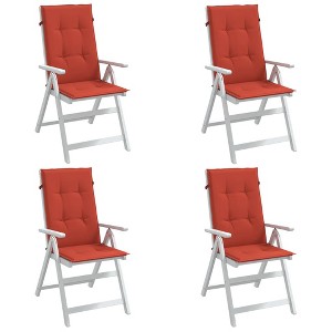 vidaXL Highback Chair Cushions 4 pcs Melange Red 47.2"x19.7"x1.6" Fabric - 1 of 4