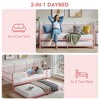 Twin Daybed with Pull-Out Trundle, Stylish Headboard and Metal Slats - 3 of 4