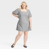 Women's Linen Short Sleeve Mini Sundress - A New Day™ - 3 of 3