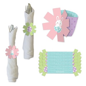 Big Dot of Happiness Spring Easter Bunny - Happy Easter Party Paper Napkin Holder - Napkin Rings - Set of 24 - 1 of 4
