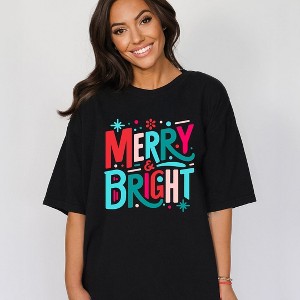 Simply Sage Market Women's Merry and Bright Abstract Short Sleeve Garment Dyed Tee - 1 of 4