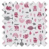 Bacati - Owls Pink/Gray Girls Cotton Crib/Toddler Girls Cotton Crib Skirt - 2 of 3